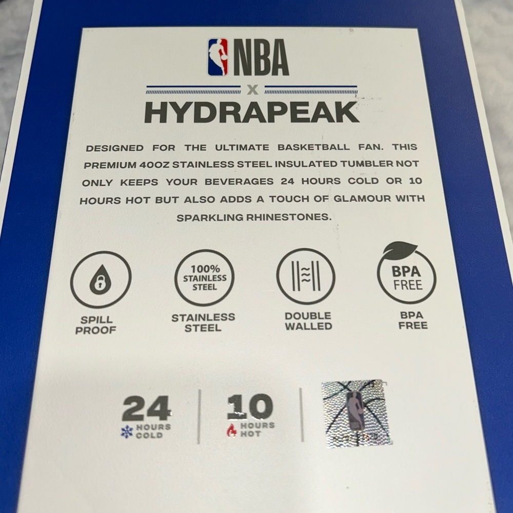 Hydrapeak x NBA Brooklyn Nets Voyager Stainless Steel Bling Tumbler NEW - Picture 6 of 8